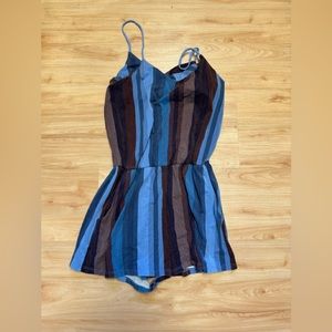 Fighting eel romper blue and purple stripe XS